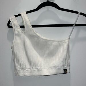 KaiAloha One Shoulder Two Strap Crop Top